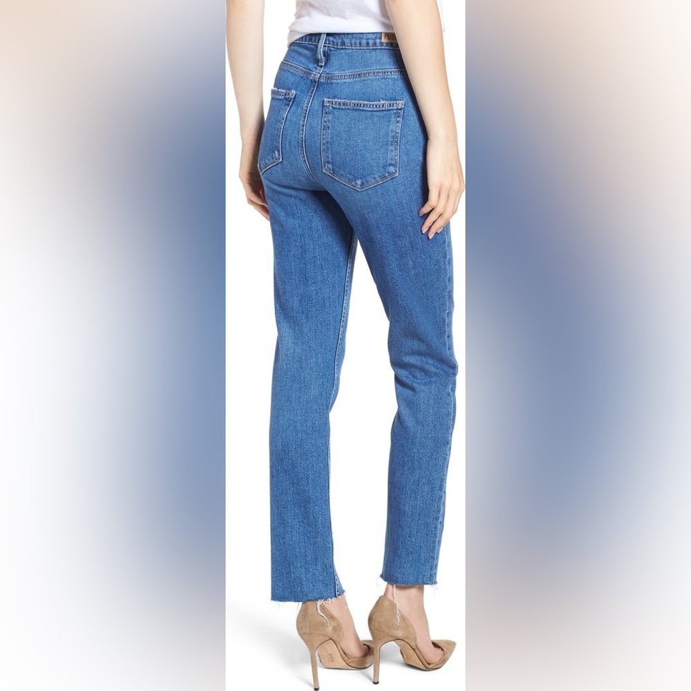 PAIGE Women's Hoxton Slim premium denim straight leg blue jeans - Picture 2 of 6